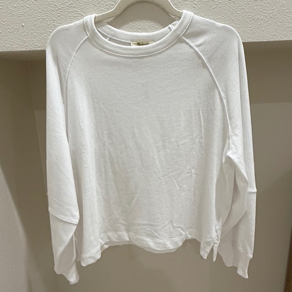 NWT Madewell White Relaxed Long-Sleeve Raglan Tee (Size M) - Picture 5 of 8
